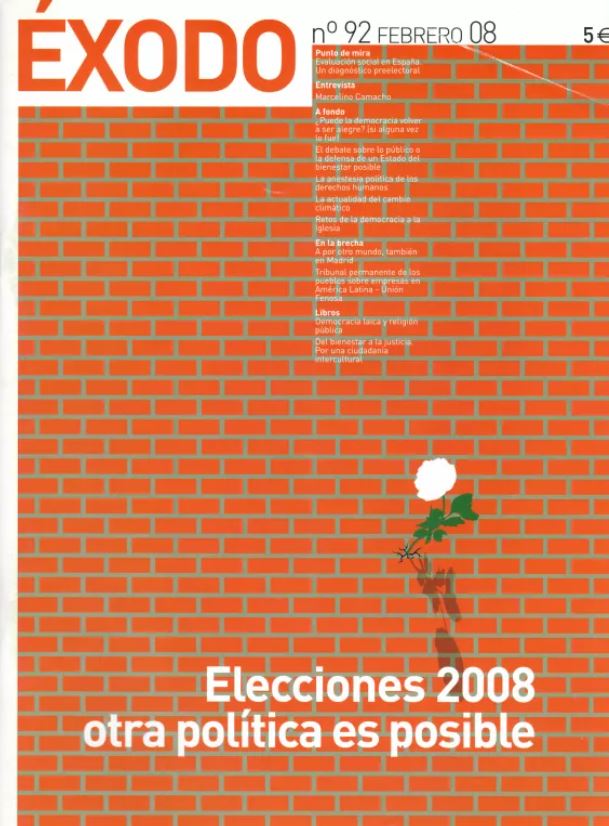 la portada d'éxodo, la revista que conté l'article ¿Puede la democracia volver a ser alegre? (Si alguna vez lo fue).